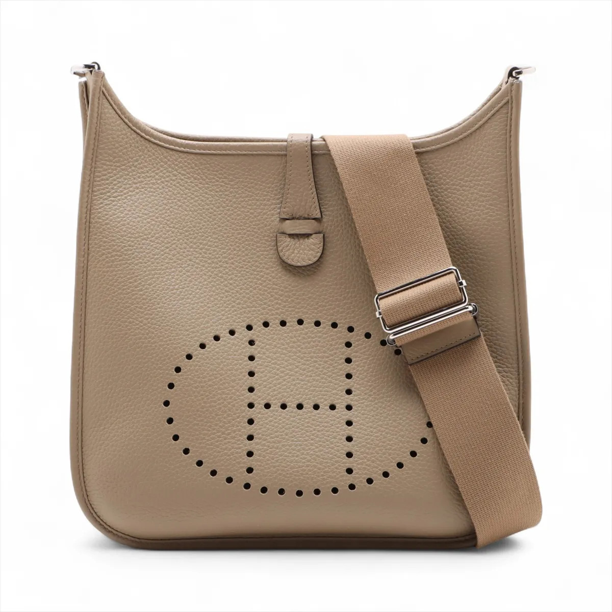 Hermès evelyn 3 29 PM Taurillon Clemence beige malfa Silver Metal Fittings