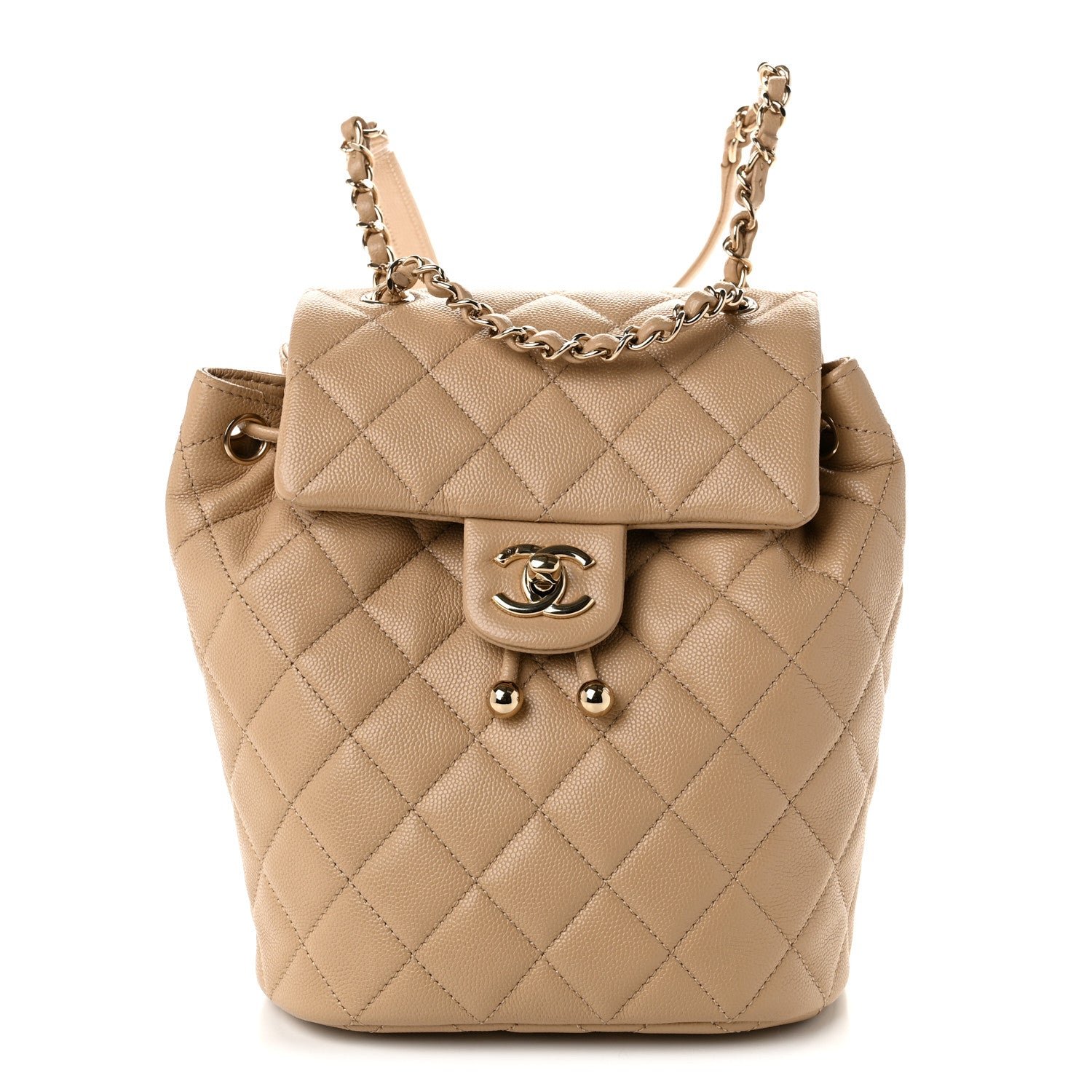 Chanel Caviar Quilted Mini Urban Spirit Backpack Beige