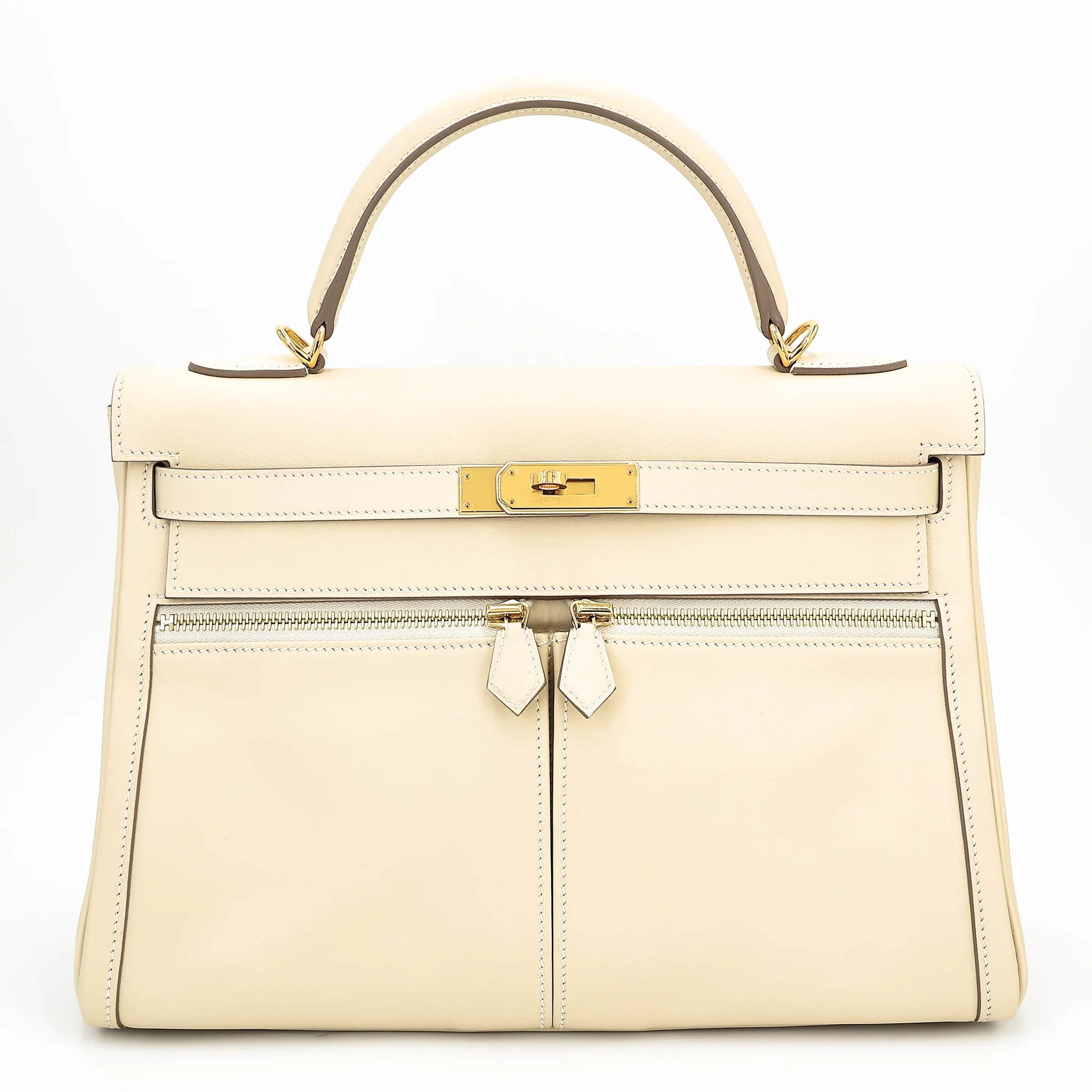 Unused ( Rank NS ) HERMÈS Kelly Lakis 32 Craie (10) Swift Gold hardware Z (2021)
