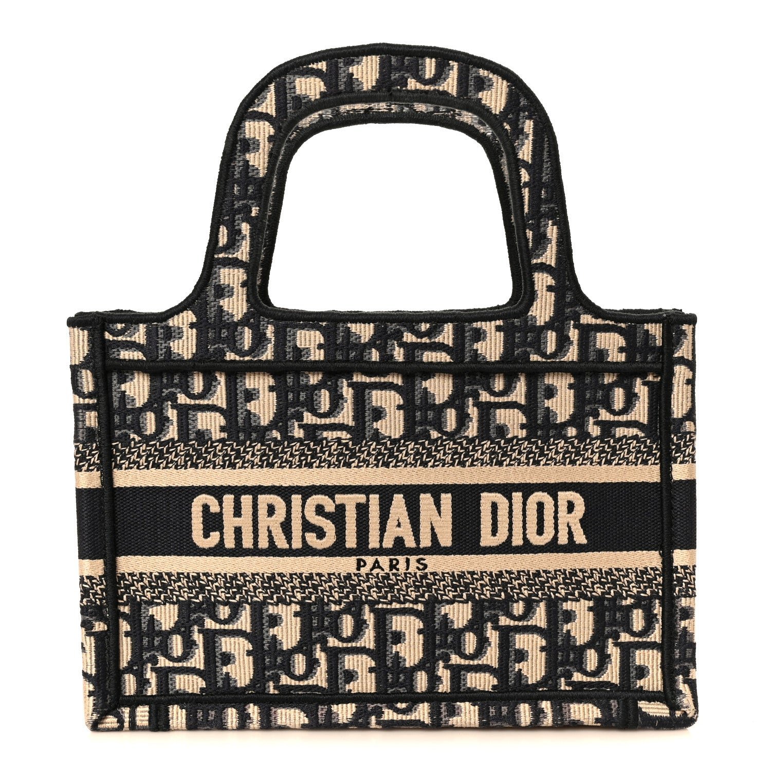 Christian Dior Oblique Mini Book Tote Blue Multicolor