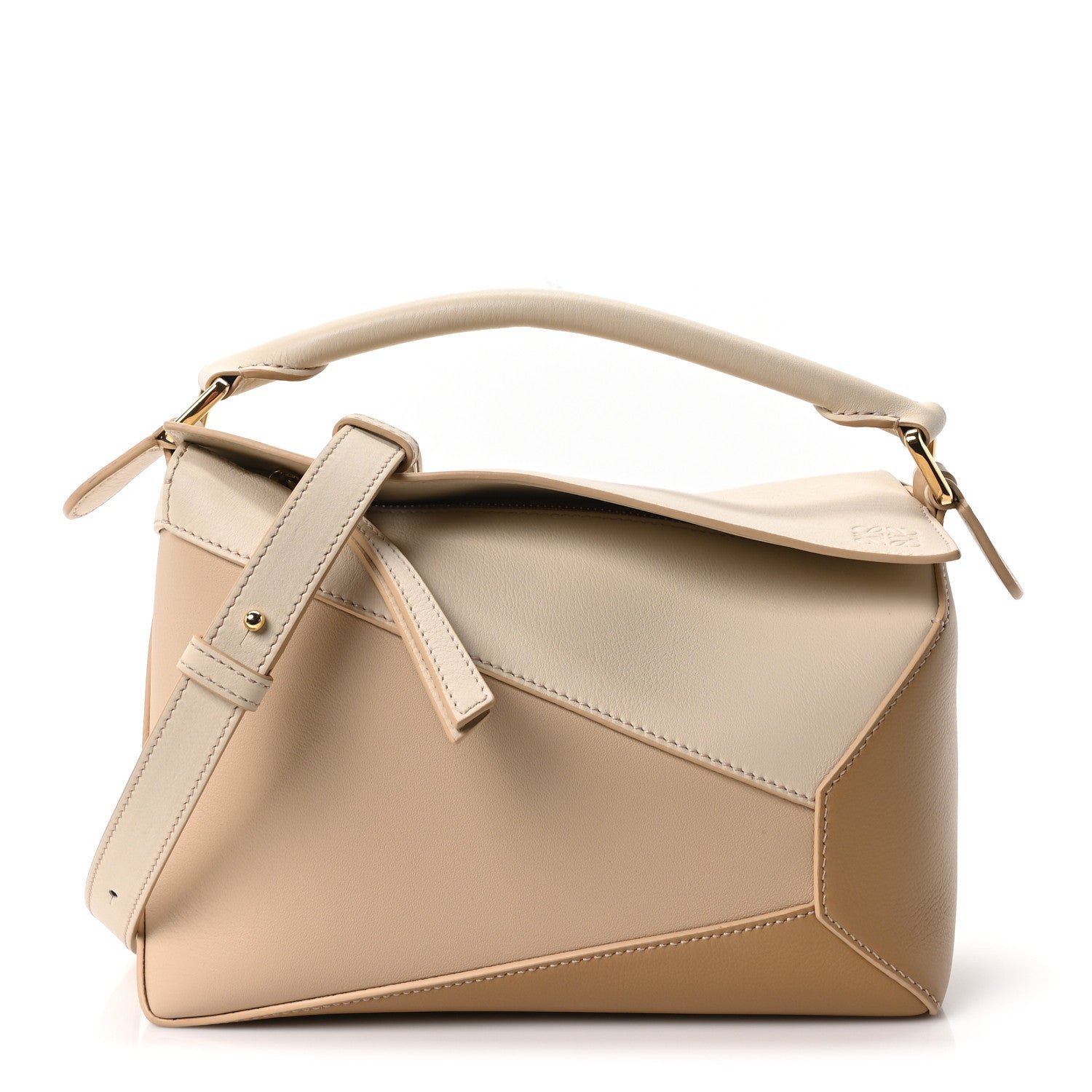 Loewe Calfskin Small Puzzle Edge Bag Angora Beige