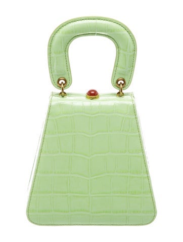 Embossed Leather Top Handle Bag
