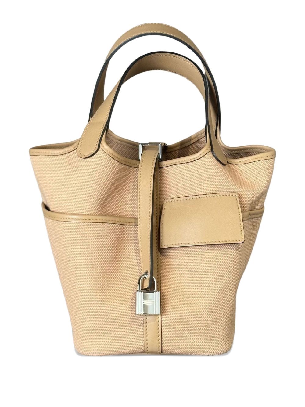 Hermes 2022 Picotin 18 Swift-leather Toile-canvas palladium-hardware tote bag