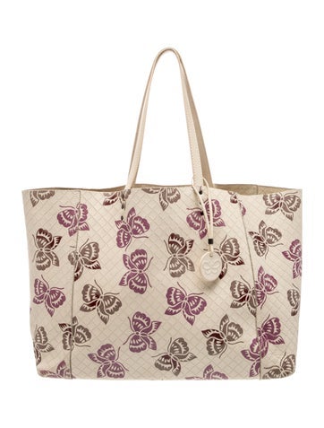 Leather Intrecciomirage butterfly tote