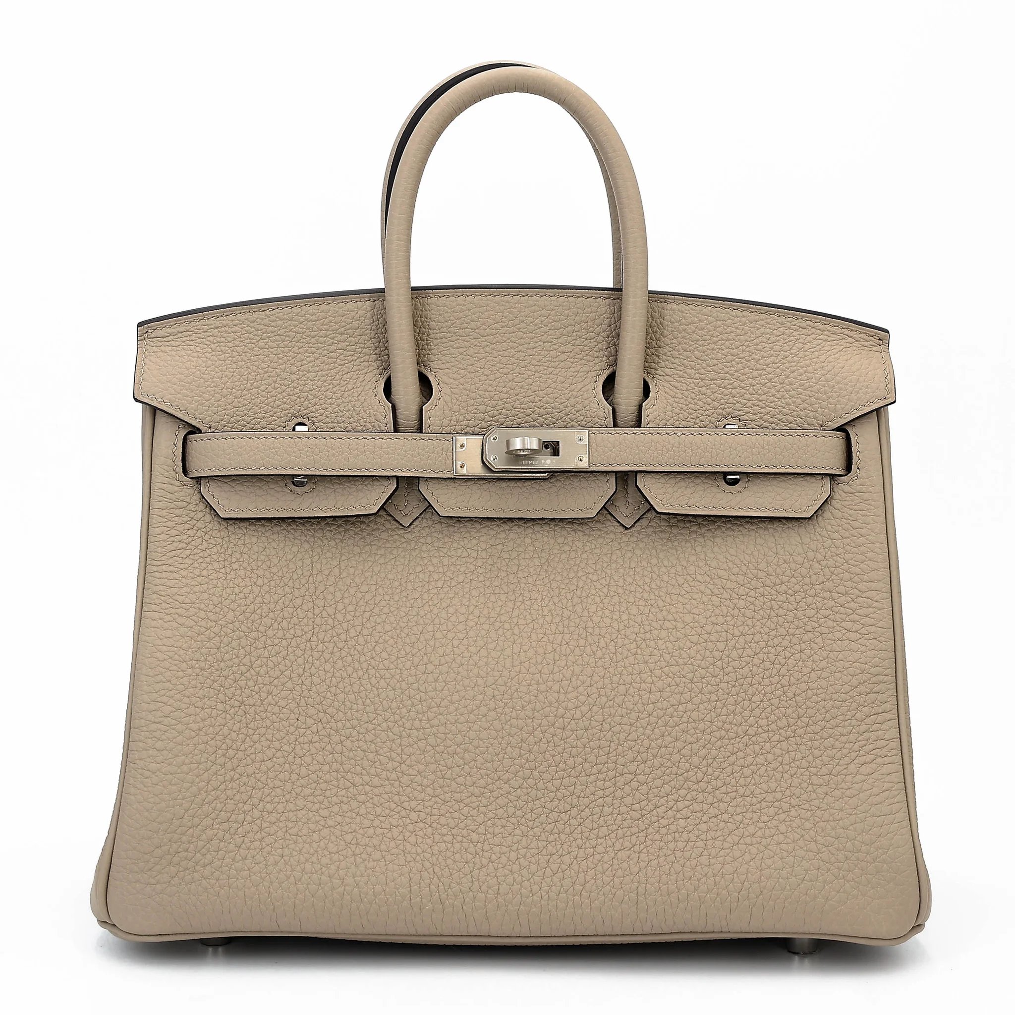 Unused ( Rank NS ) HERMÈS Special Order Birkin 25 HSS Verso Gris Tourterelle (81) Navy Togo Brushed Palladium B (2023)