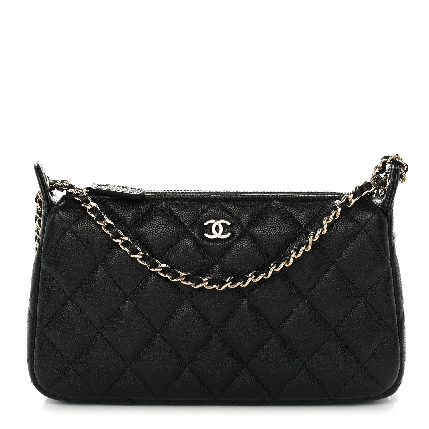Chanel Caviar Quilted Purse With Chain Black