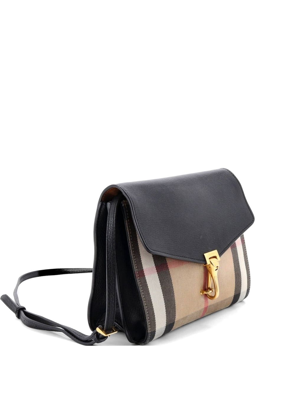 Burberry Macken Leather and House Check Canvas Small crossbody bag