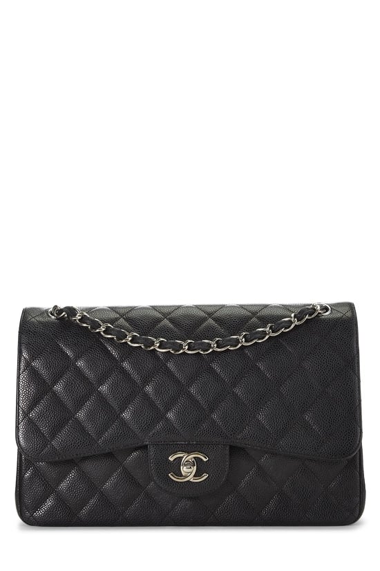 Black Quilted Caviar New Classic Flap Jumbo