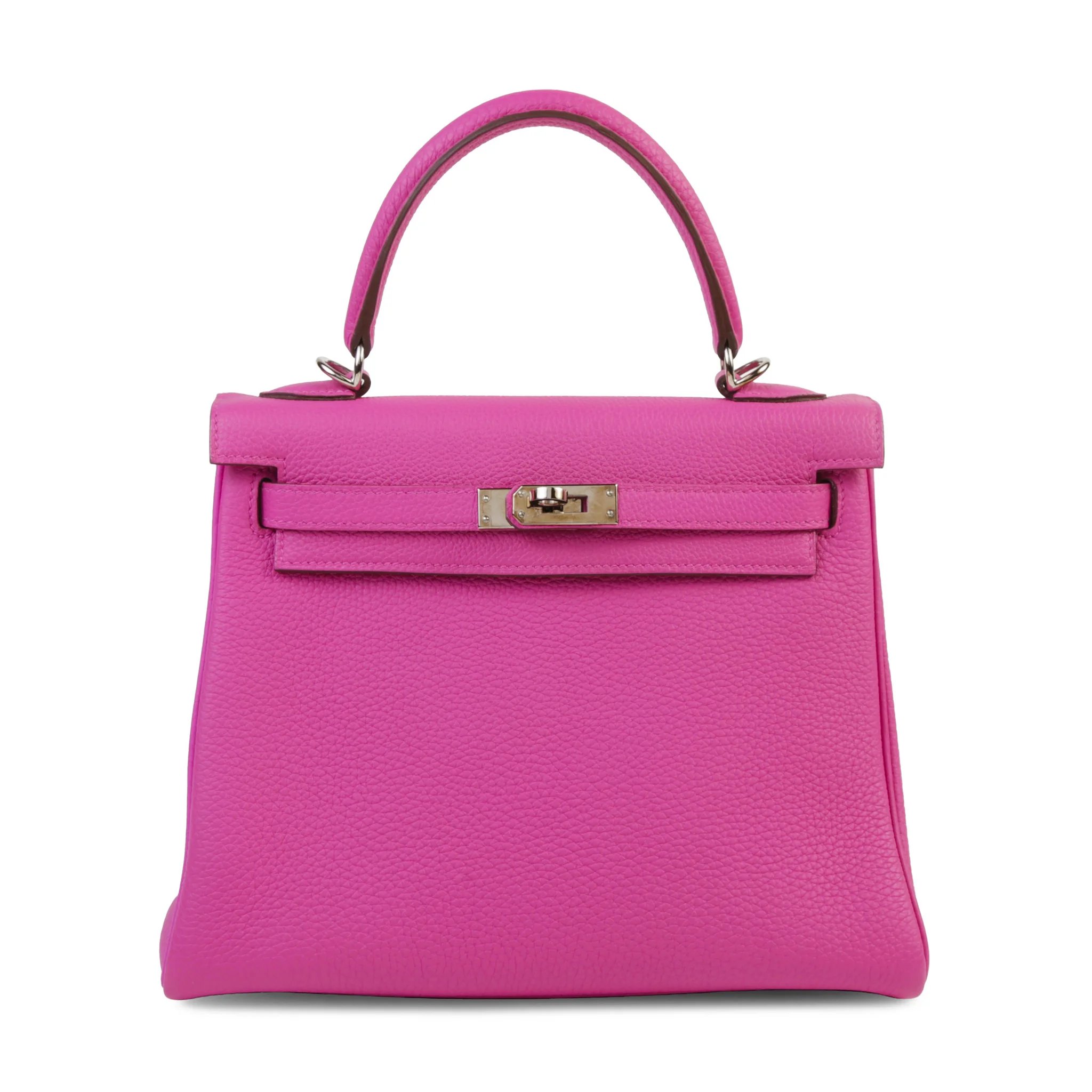Very Good ( Rank A) HERMÈS Kelly 25 Magnolia (9I) Togo Palladium hardware C (2018)