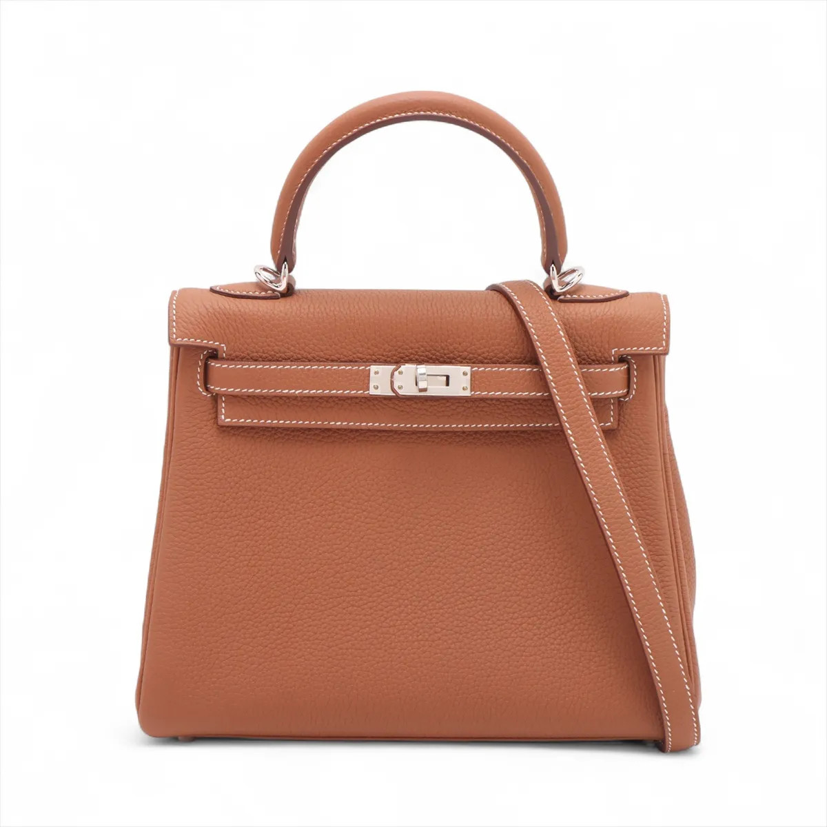 Hermès Kelly 25 Le Tournay Togo Gold Silver Metal Fittings