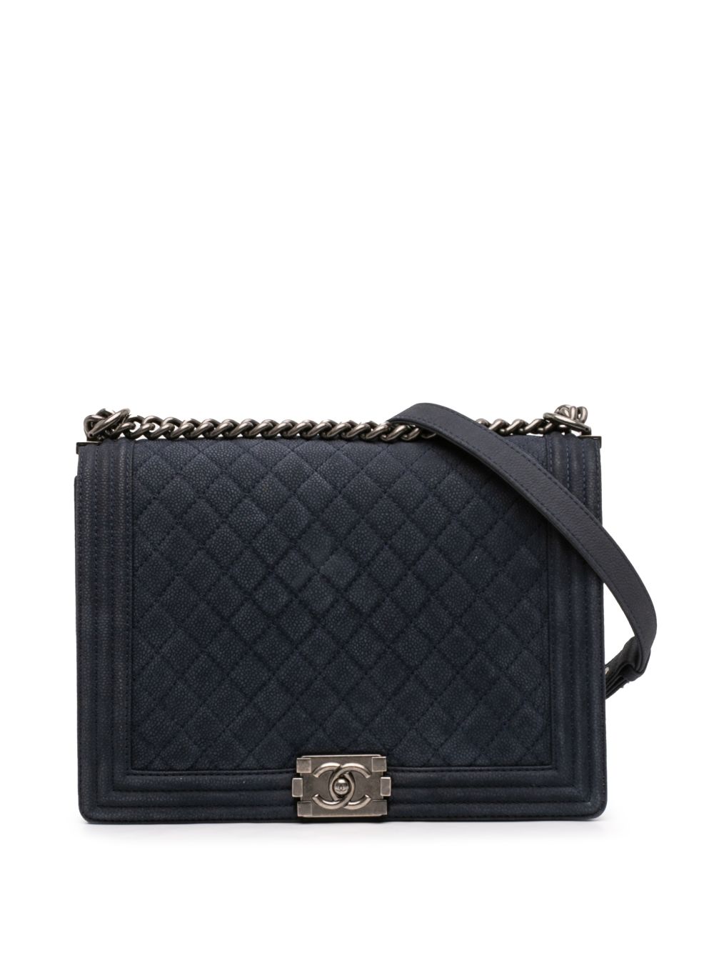 2013-2014 Large Iridescent Quilted Caviar Boy Flap crossbody bag