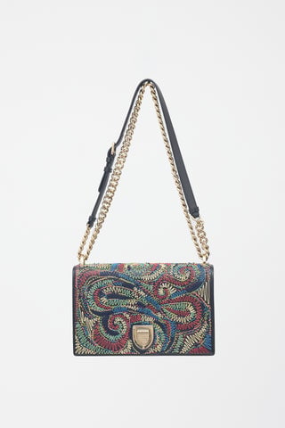 2018 Leather Embroiderd Diorama Bag
