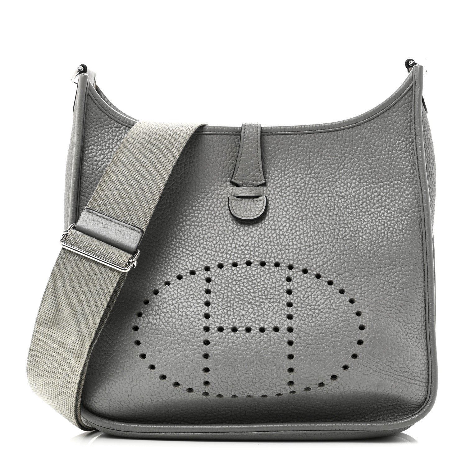 Hermes Hermes Taurillon Clemence Evelyne III PM Gris Mouette