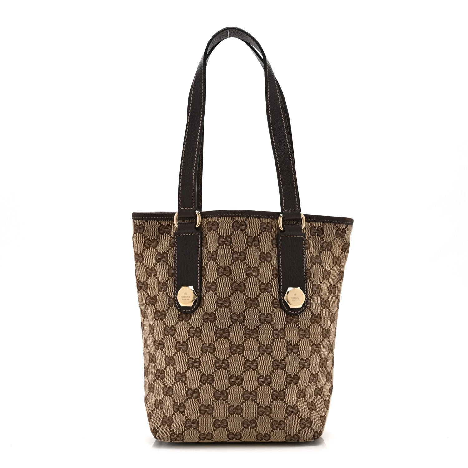 Gucci Monogram Small Charmy Tote Dark Brown