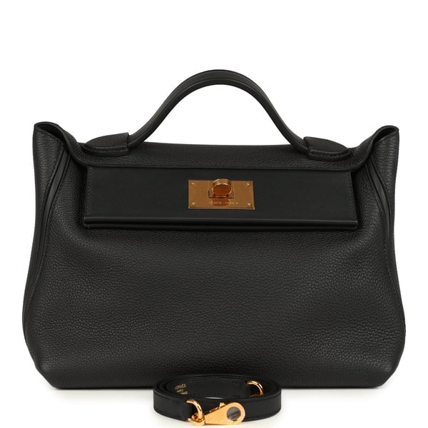Hermes Hermes 24/24 29 Black Togo and Swift Gold Hardware