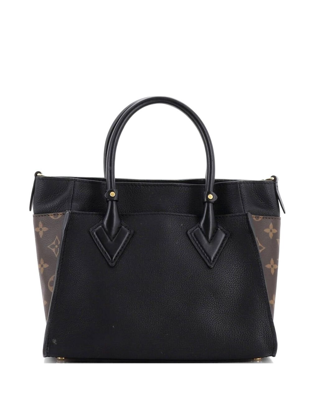 On My Side Tote Leather with Monogram Canvas PM shoulder bag