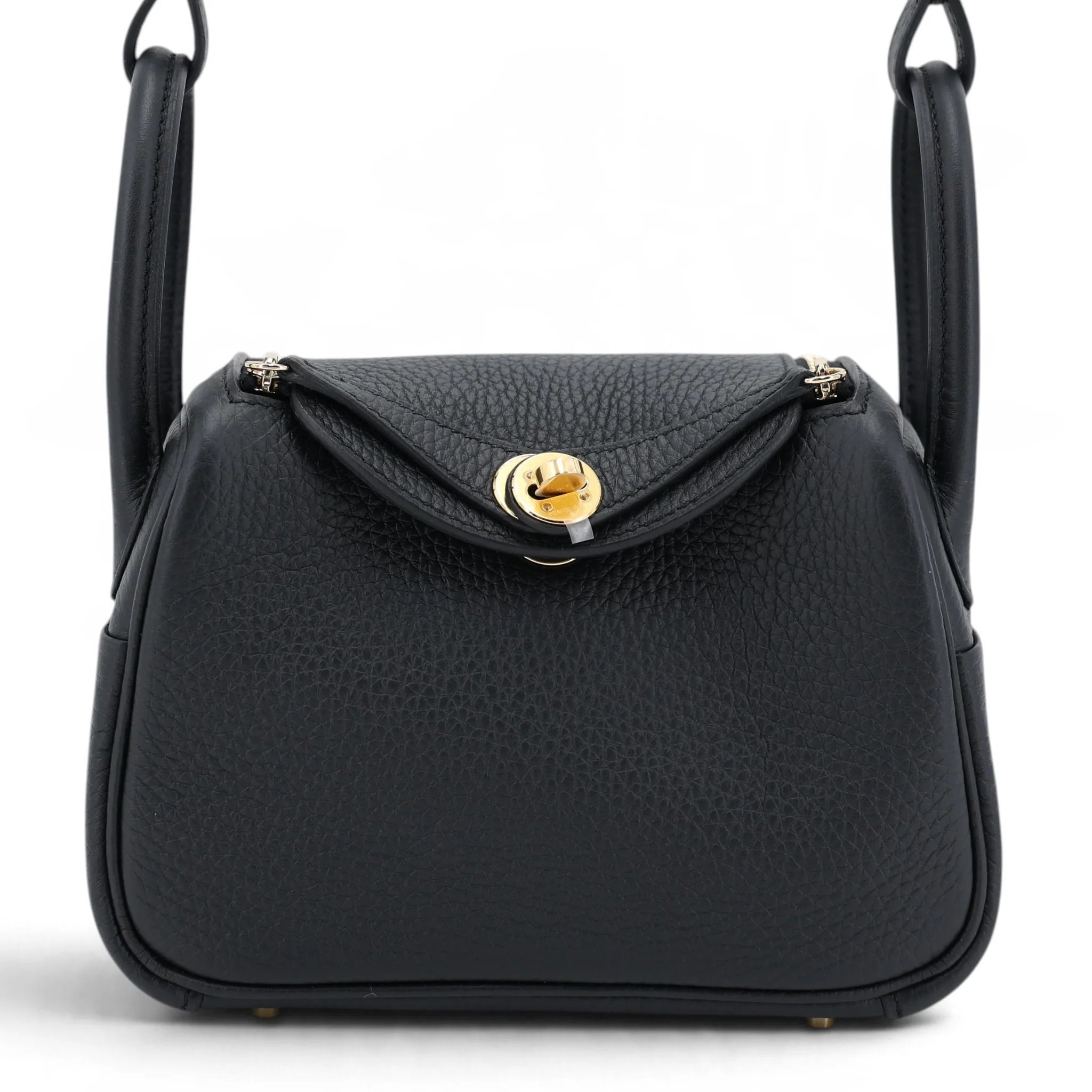 Unused ( Rank NS ) HERMÈS Mini Lindy Black Clemence Gold hardware W (2024)