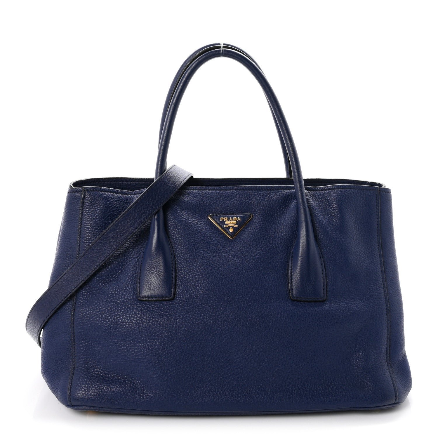 Prada Vitello Daino Top Handle Tote Inchiostro