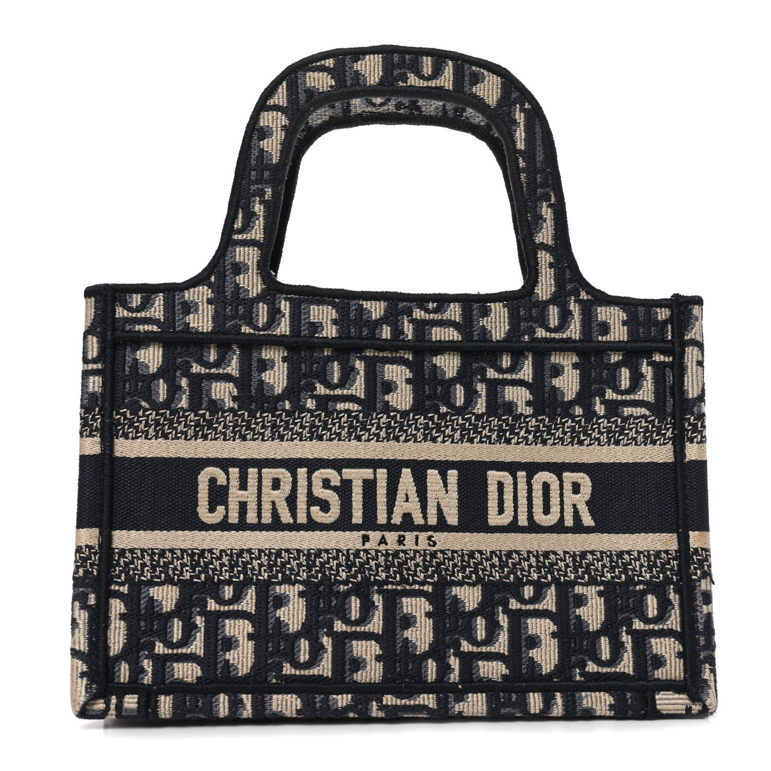Christian Dior Oblique Mini Book Tote Blue Multicolor