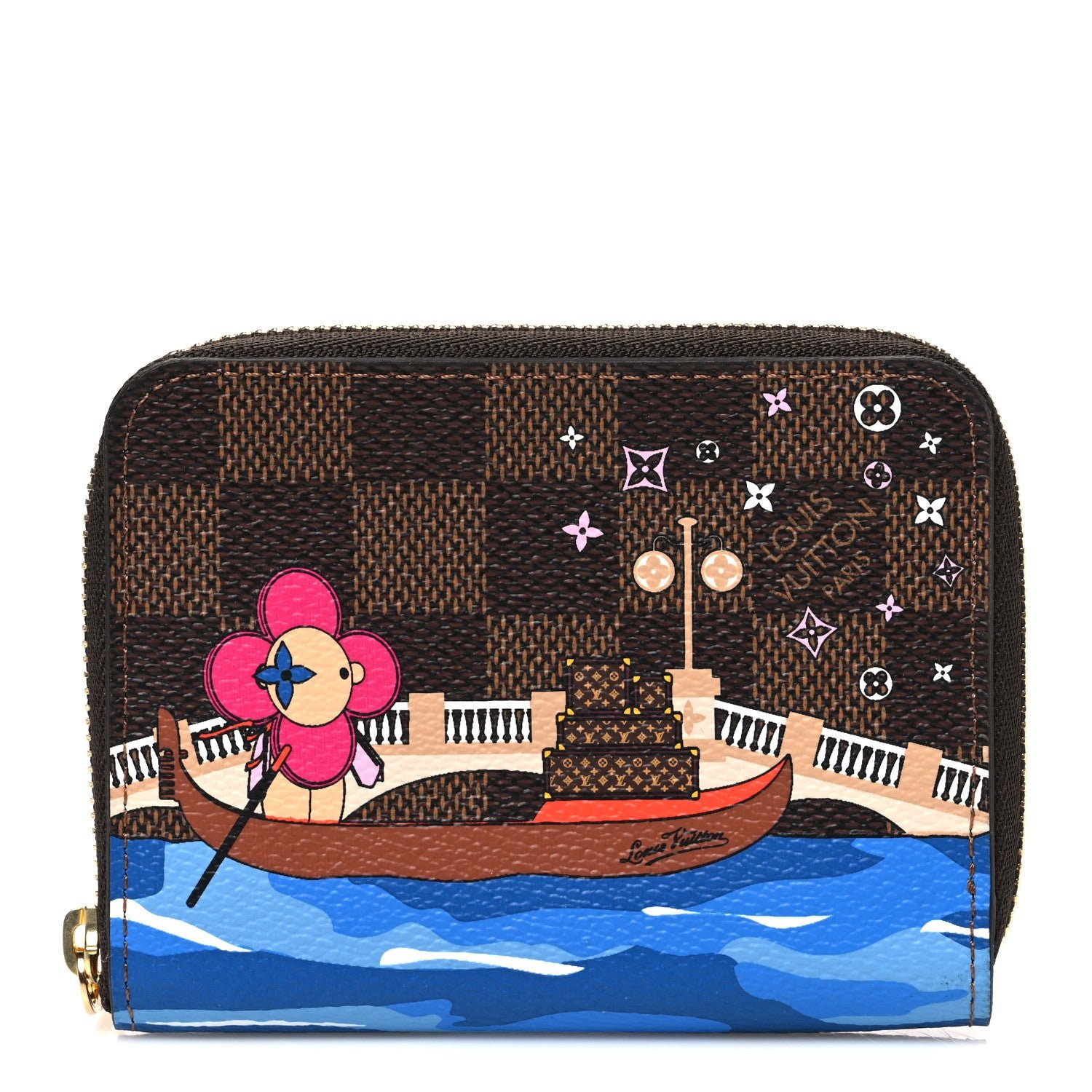 Louis Vuitton Damier Ebene 2019 Christmas Animation Zippy Coin Purse Blue