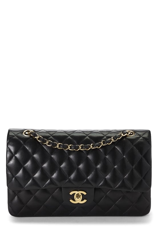 Black Quilted Lambskin Classic Double Flap Medium