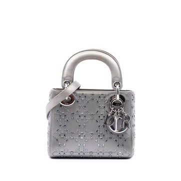 Mini Satin Cannage Crystal Embellished Lady Dior