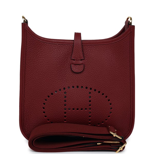 Hermes Evelyne 23 Rouge H Clemence Gold Hardware