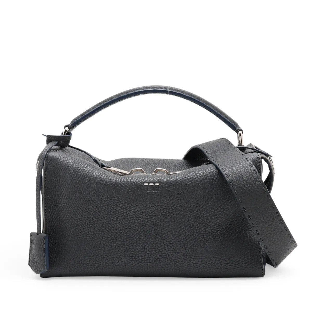 Fendi Celia Ray Leather 2 Way Handbag Gray