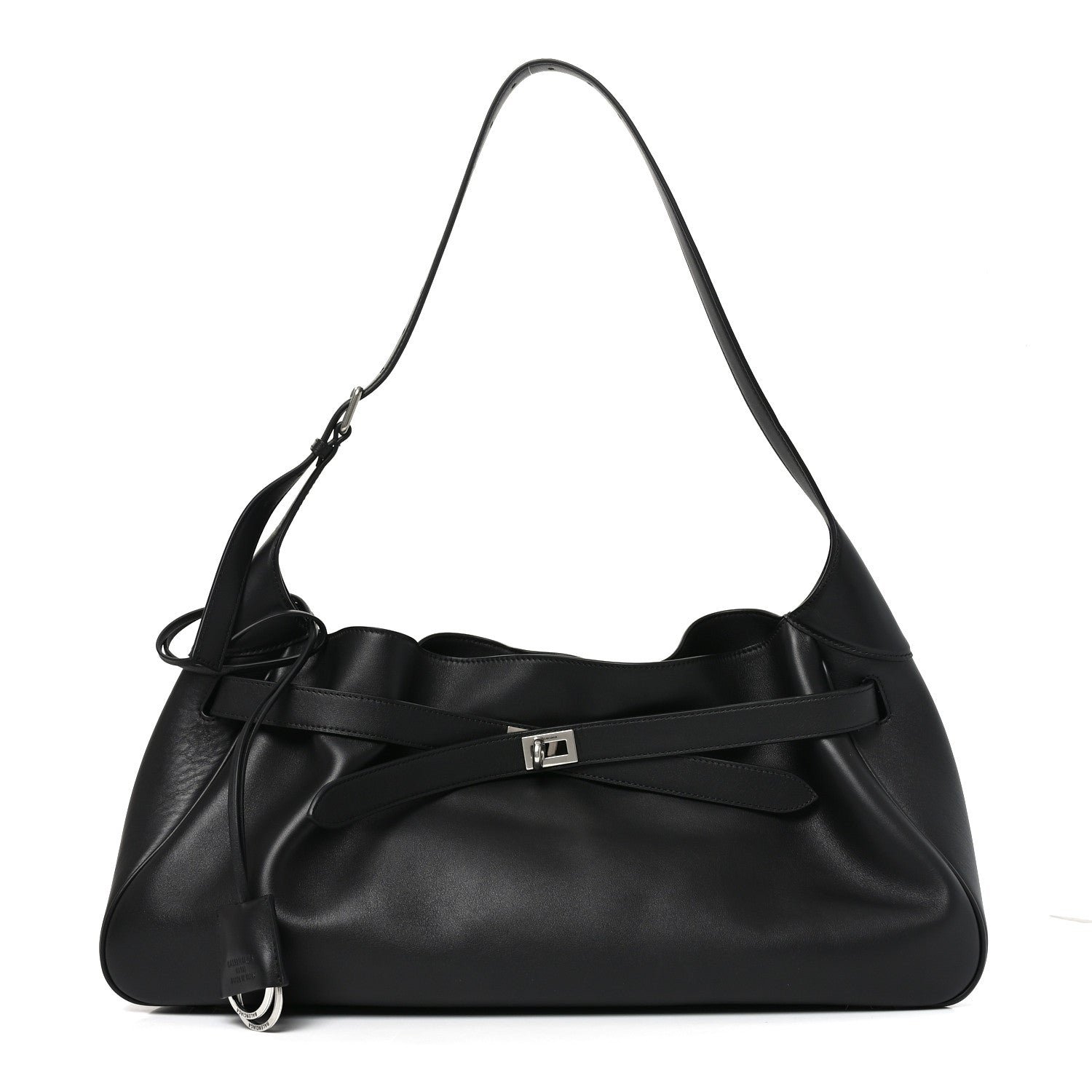 Balenciaga Smooth Calfskin Medium Bel Air Shoulder Bag Black