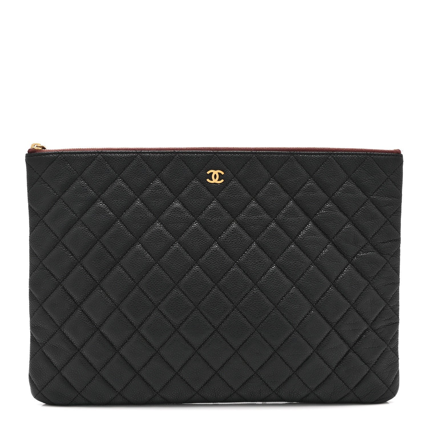 Chanel Caviar Quilted Large Cosmetic Case Black