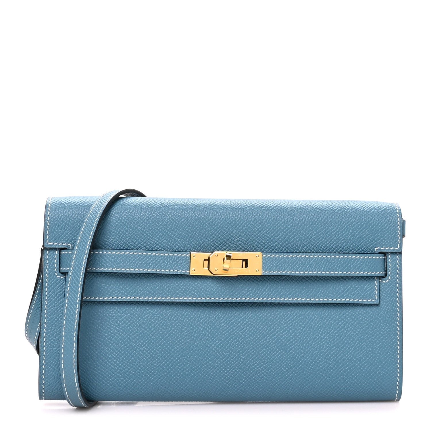 Hermes Epsom Kelly Wallet To Go New Blue Jean