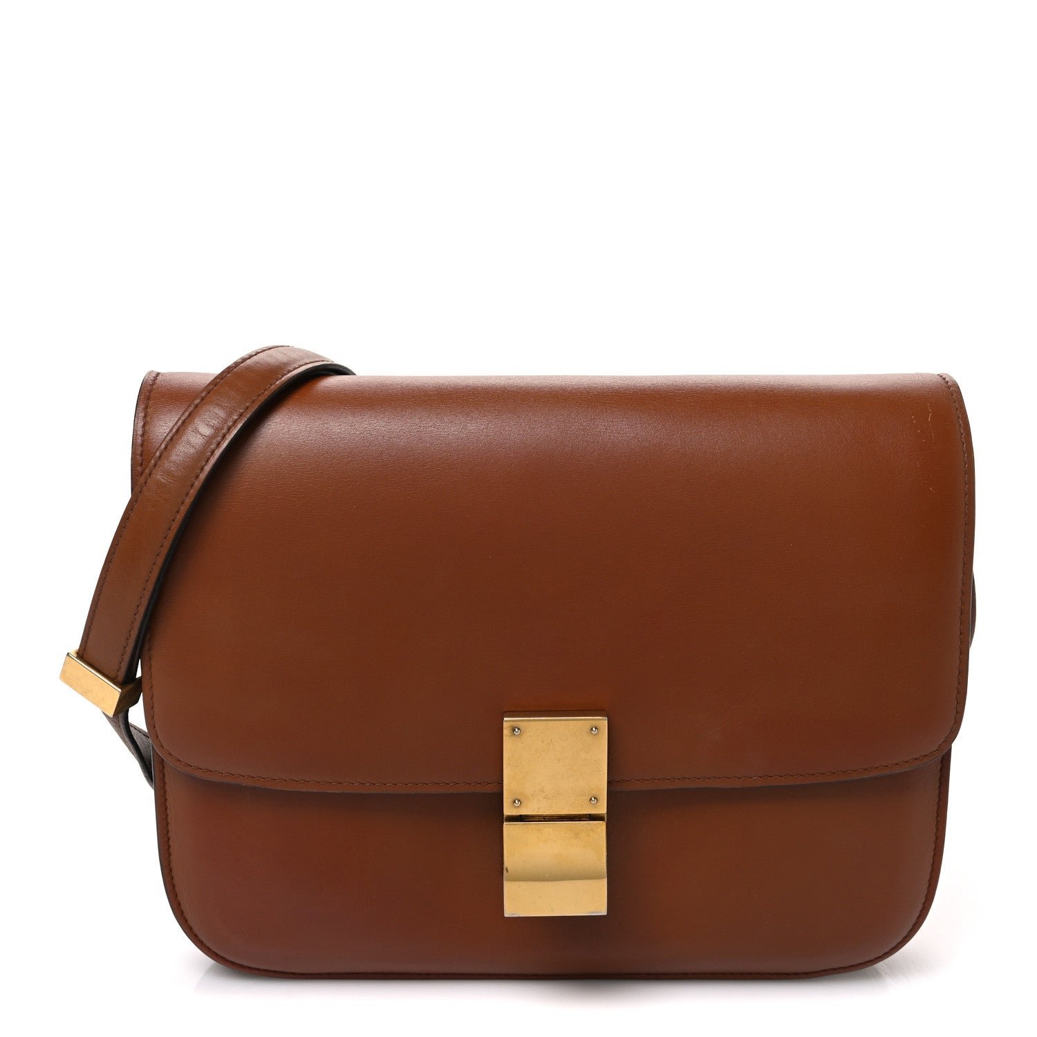 Box Calfskin Medium Classic Box Flap Bag  Camel