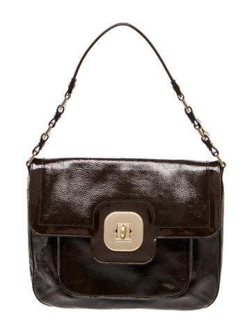 Longchamp Patent Leather Top Handle Bag