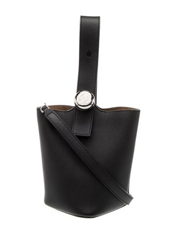Leather Pebble Bucket Bag Mini
