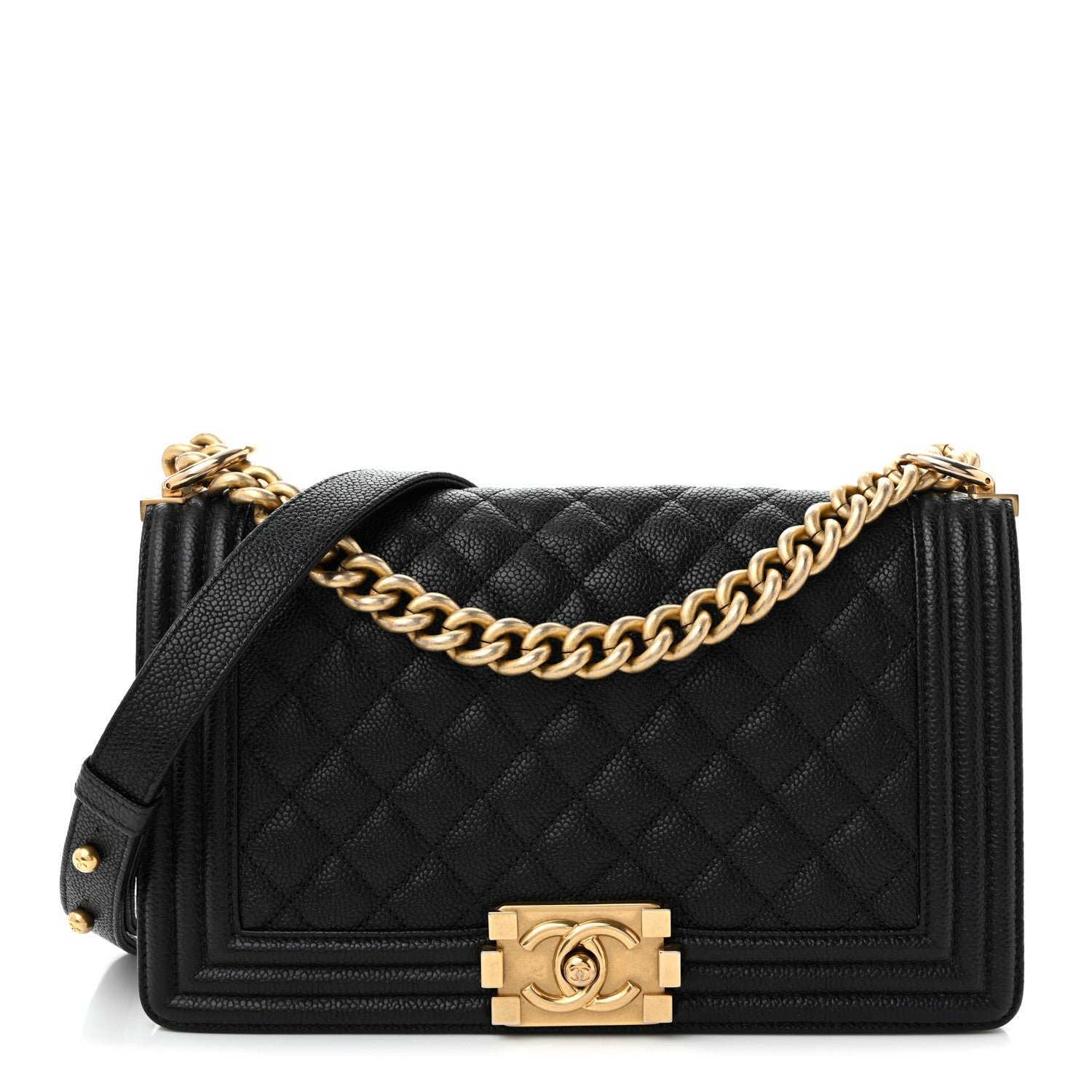 Chanel Caviar Quilted Medium Boy Flap Black