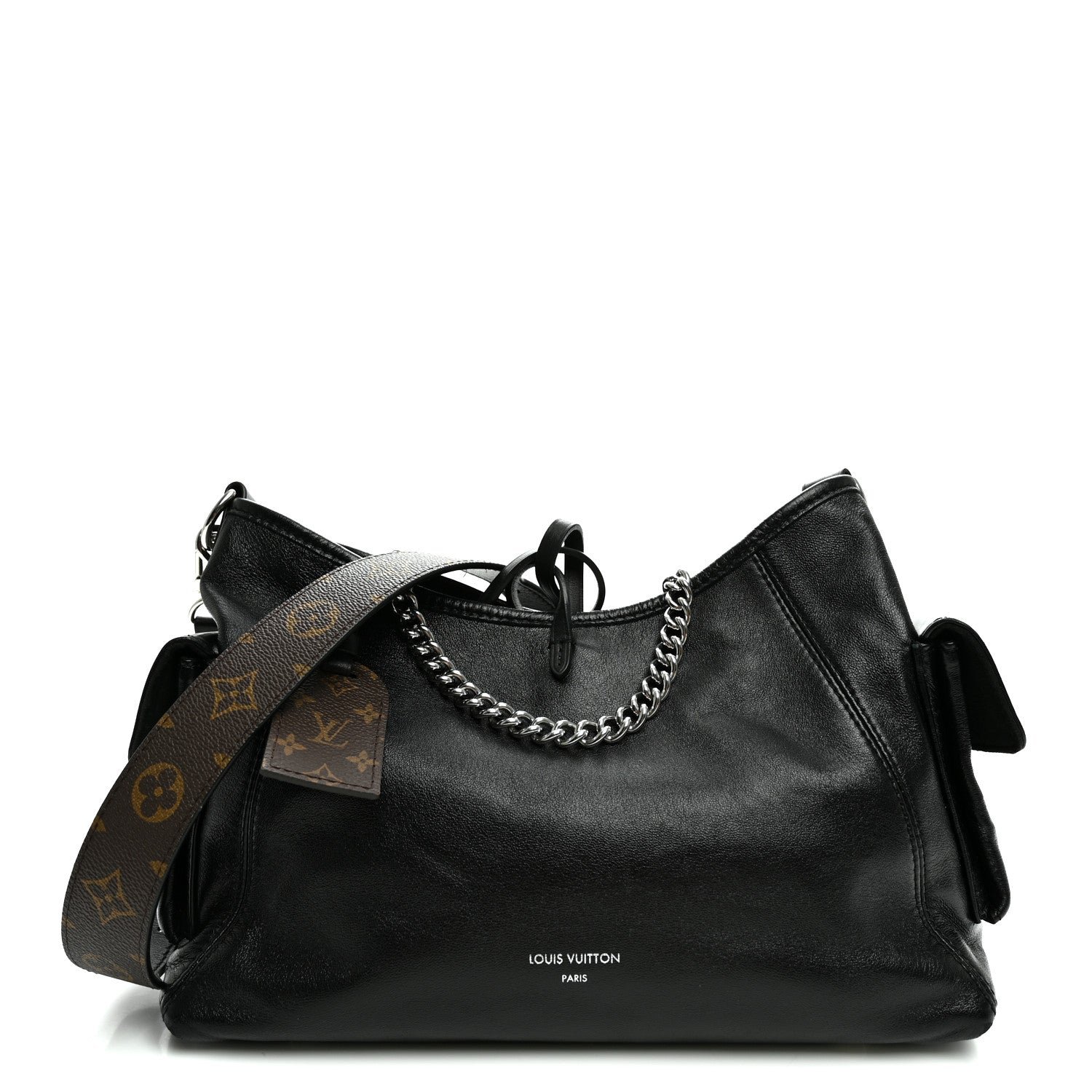 Louis Vuitton Lambskin CarryAll Cargo Vibe PM Black Black