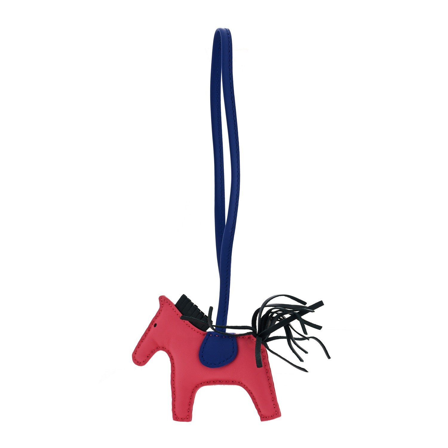 Hermes Milo Lambskin Grigri Rodeo Horse Bag Charm PM Rose Azalee Vert Cypress Bleu Electrique