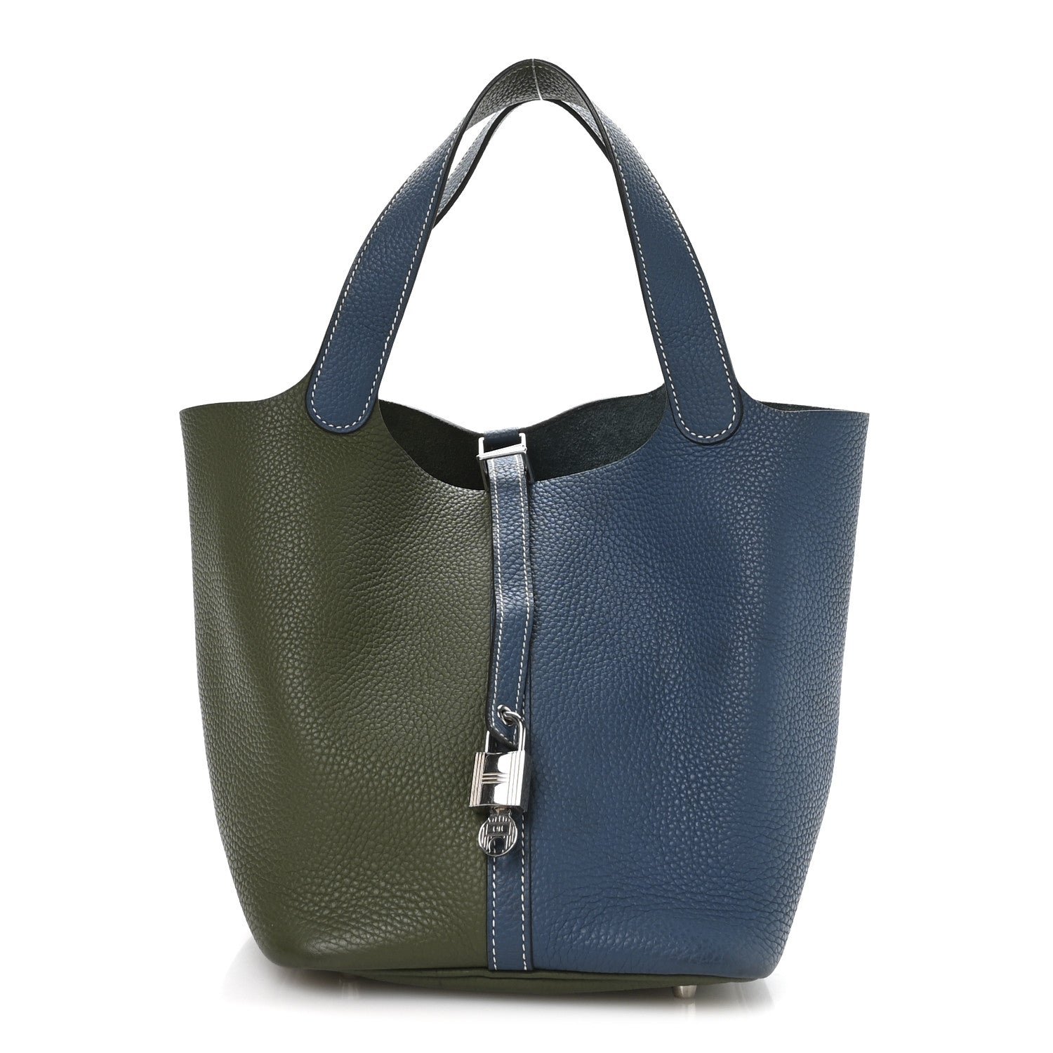 Hermes Taurillon Clemence Casaque Picotin Lock 22 MM  Bleu Thalassa Canopee