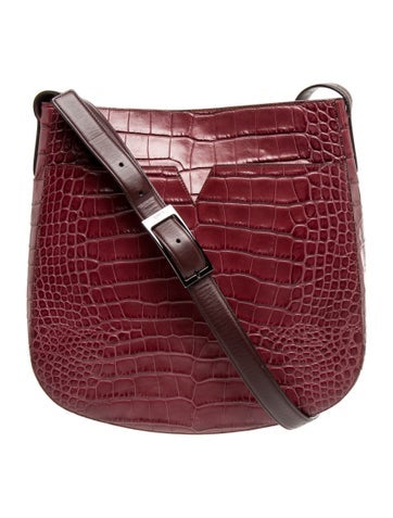 Embossed Leather Messenger Bag