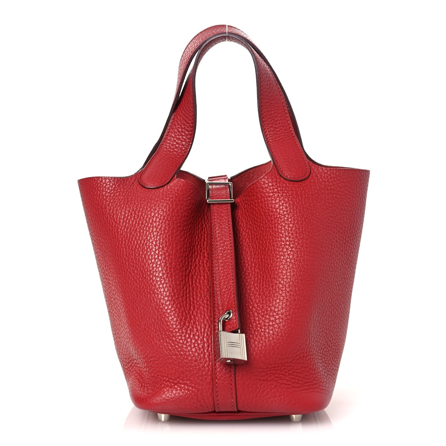 Hermes Taurillon Clemence Picotin Lock 18 PM Rouge Garance