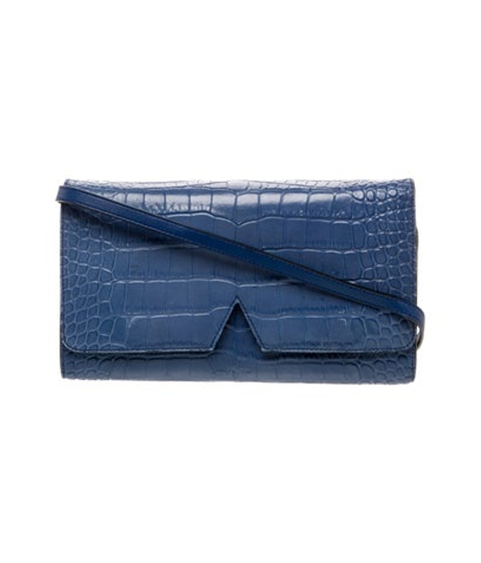 Vince Embossed Leather Clutch