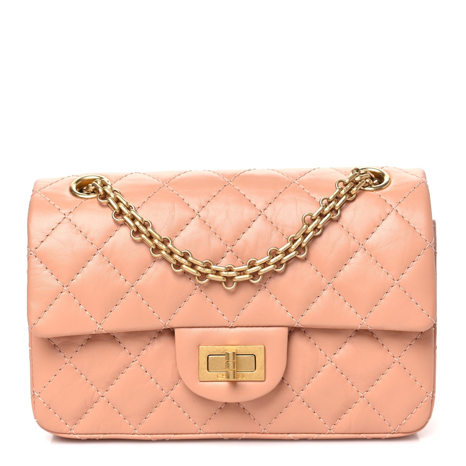 Chanel Aged Calfskin Quilted 2.55 Reissue Mini Flap Beige