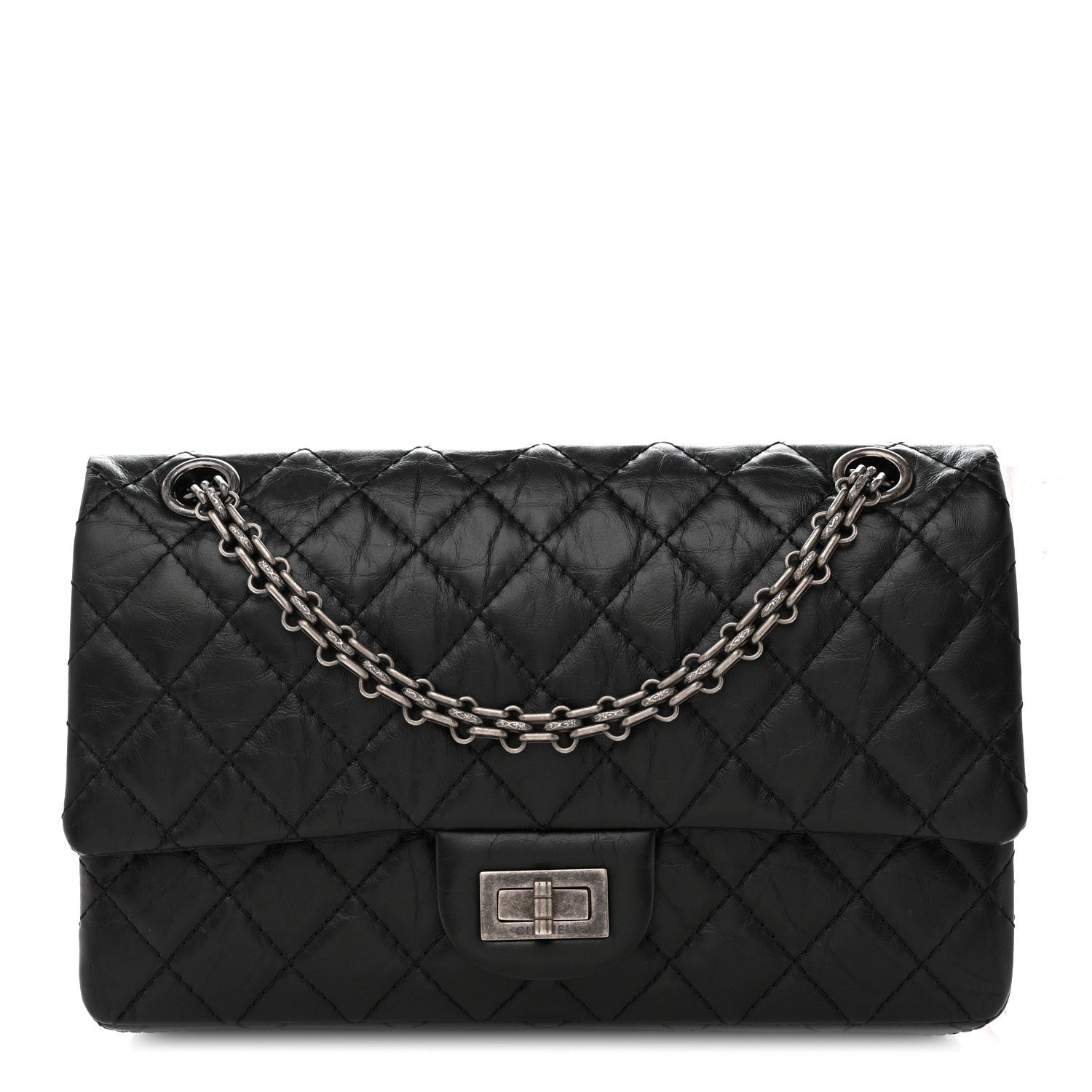 Chanel Aged Calfskin Quilted 2.55 Reissue 225 Flap  Black