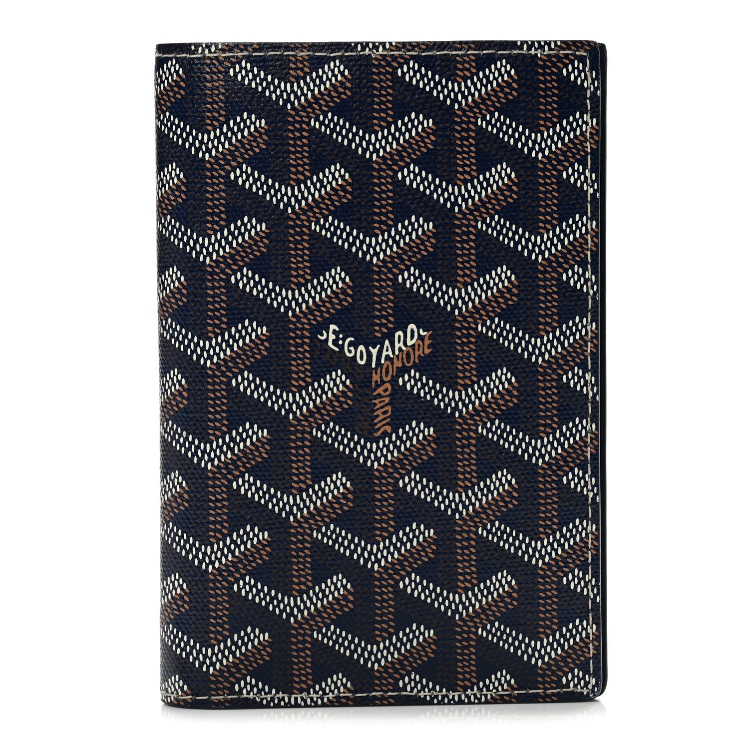 Goyard Goyardine Grenelle Passport Wallet Navy