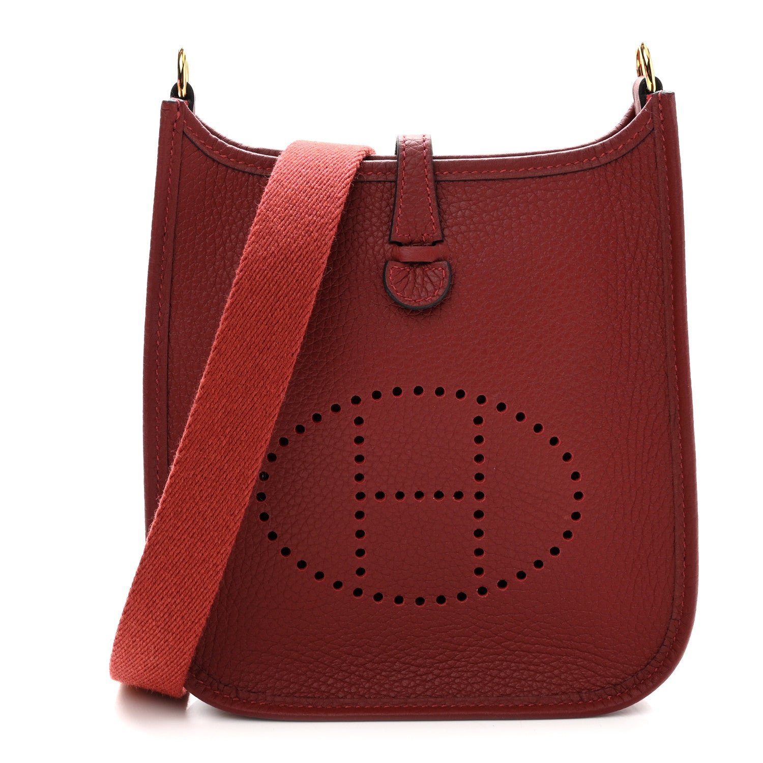 Hermes Taurillon Clemence Evelyne TPM Rouge H