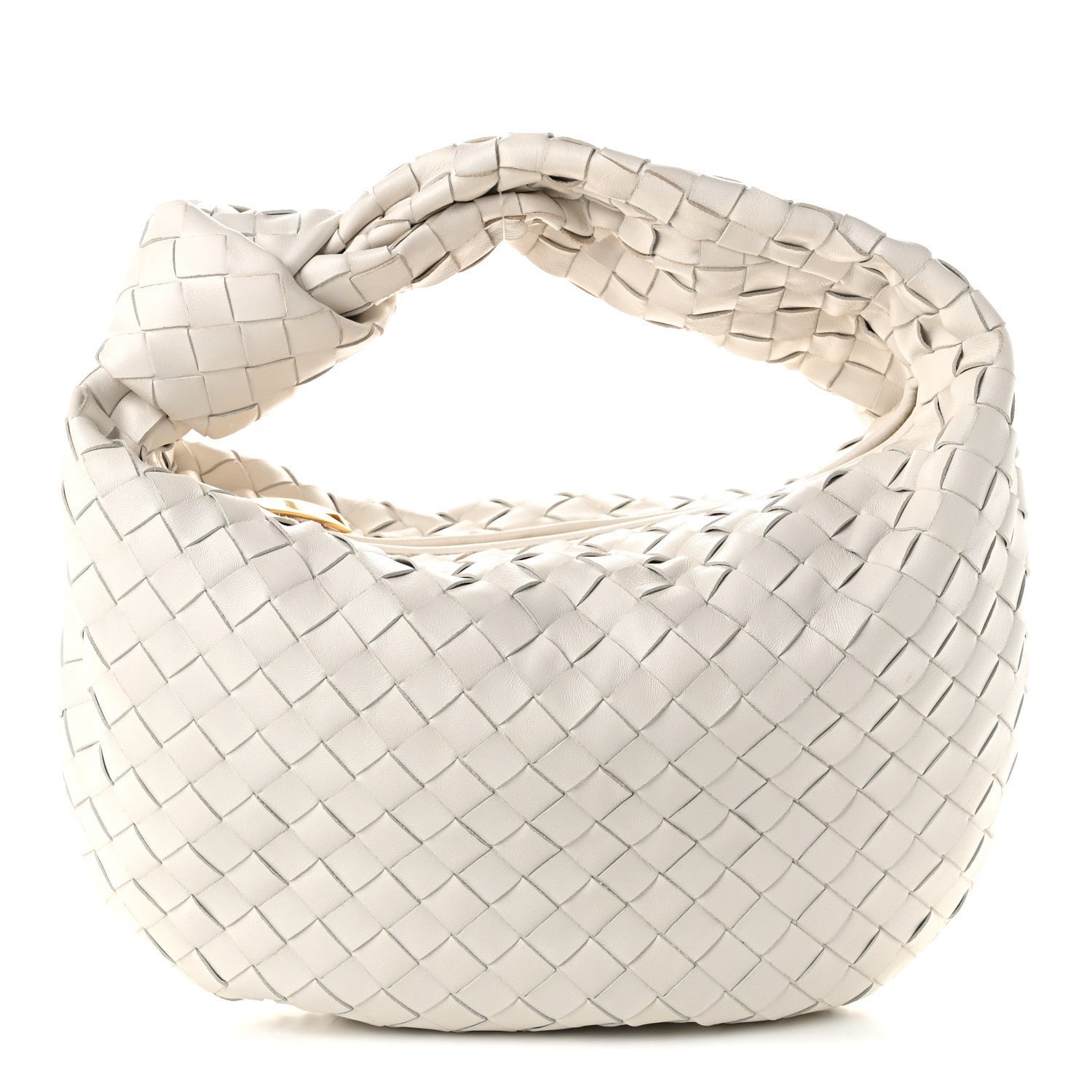 Bottega Veneta Nappa Intrecciato Teen Jodie Hobo White