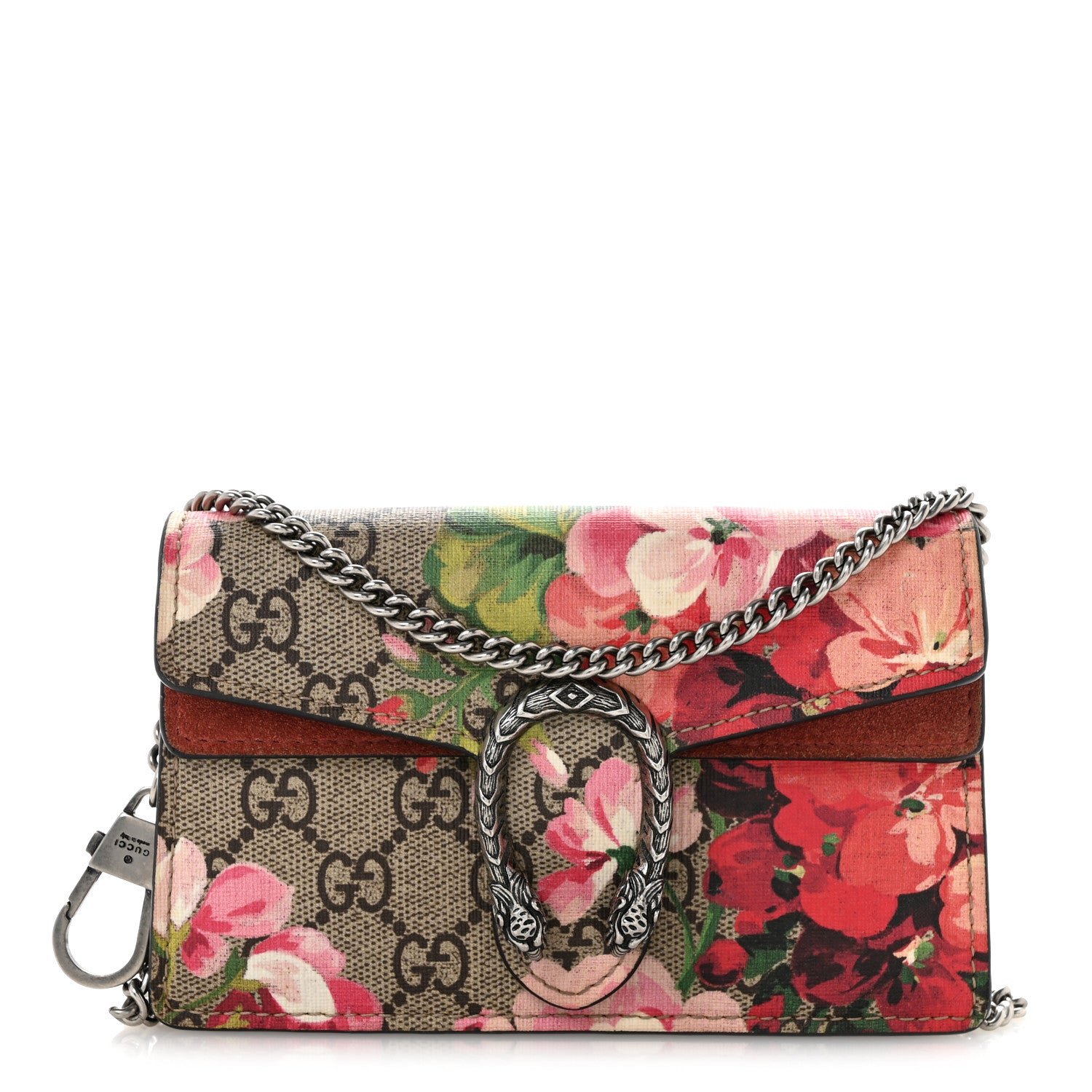 Gucci GG Supreme Monogram Blooms Super Mini Dionysus Shoulder Bag Beige Multicolor Dry Rose Beige Multicolor Dry Rose
