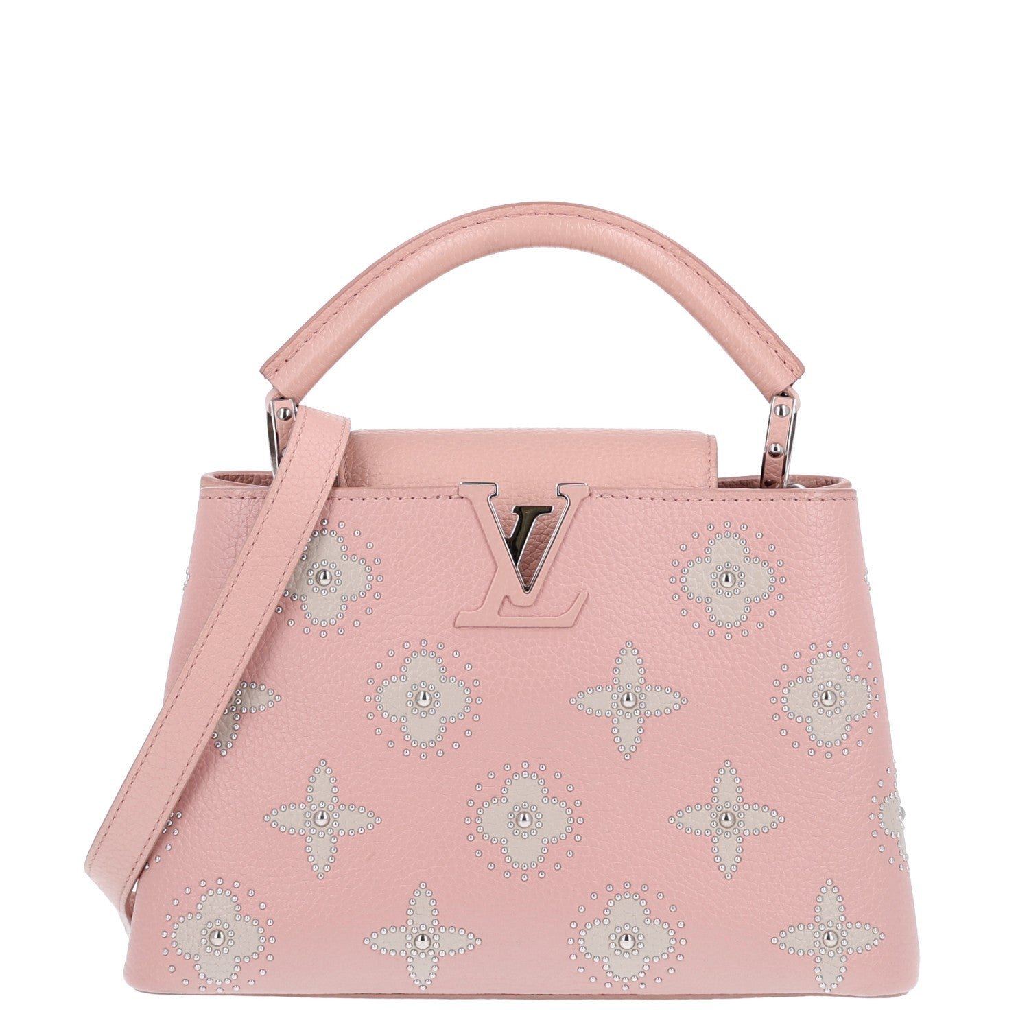 Louis Vuitton Taurillon Studded Flowers Capucines BB Magnolia