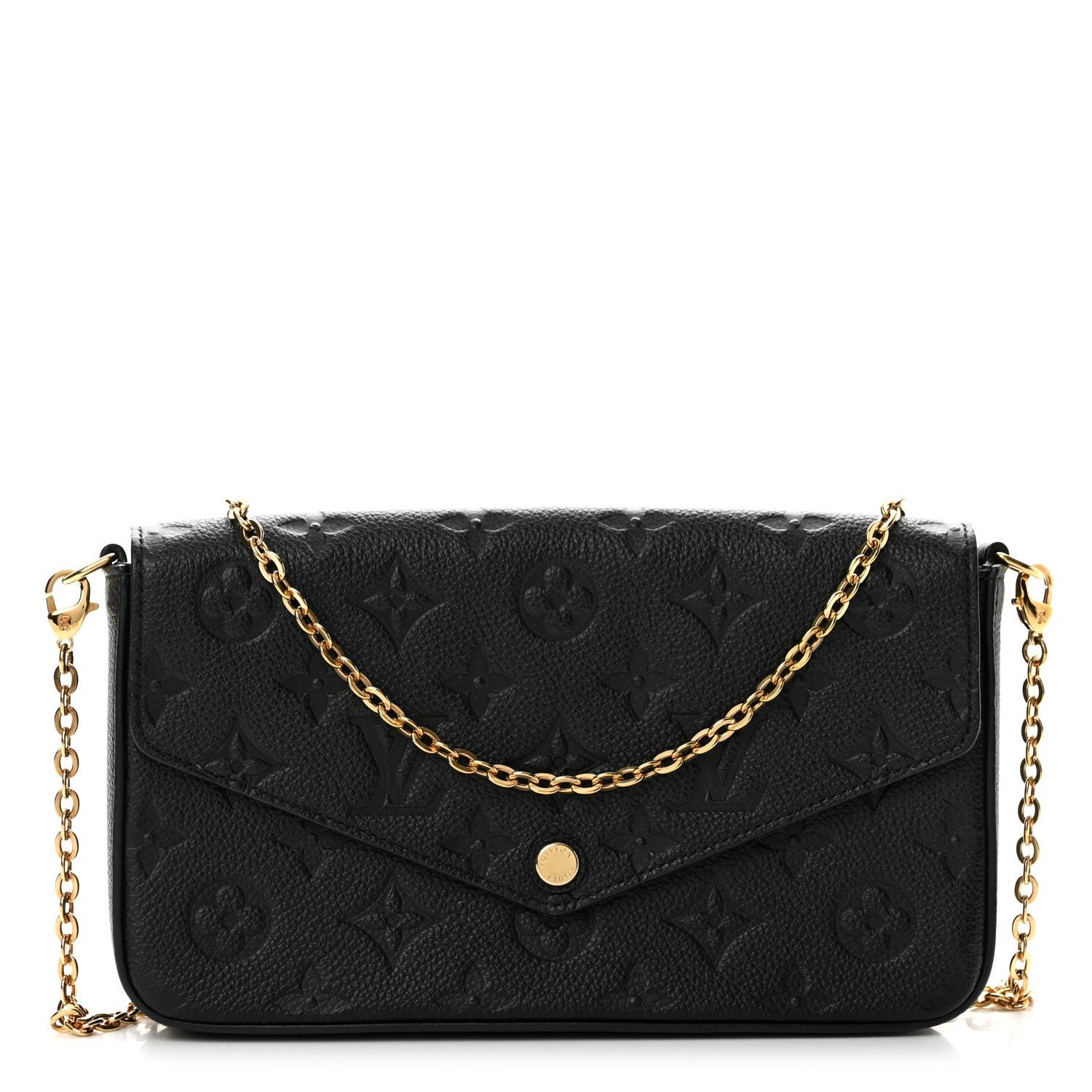 Louis Vuitton Empreinte Pochette Felicie Chain Wallet Black