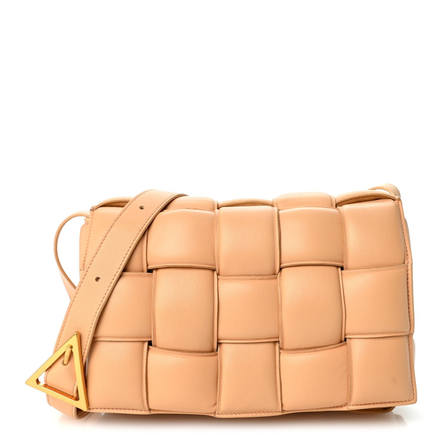 Bottega Veneta Nappa Maxi Intreccio Padded Cassette Crossbody Bag Almond